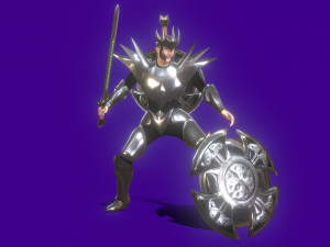 Animated Low Poly Dark Knight 3D Model