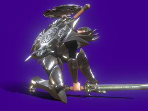 Animated Low Poly Dark Knight 3D Model