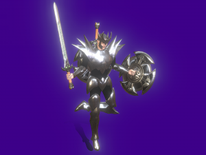 Animated Low Poly Dark Knight 3D Model