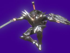 Animated Low Poly Dark Knight 3D Model