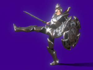 Animated Low Poly Dark Knight 3D Model