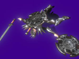 Animated Low Poly Dark Knight 3D Model