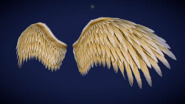Animated Low Poly Golden Wings 3D 模型 .c4d .max .obj .3ds .fbx .stl .blend 