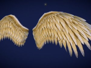 Animated Low Poly Golden Wings 3Dモデル