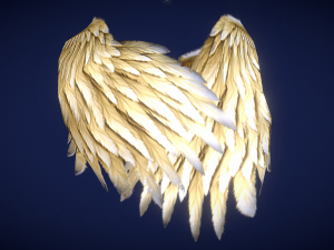 Animated Low Poly Golden Wings 3D 模型