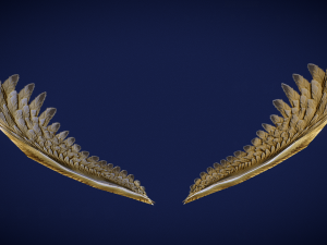 Animated Low Poly Golden Wings 3D 模型
