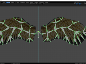 Animated Low Poly Golden Wings 3D 模型