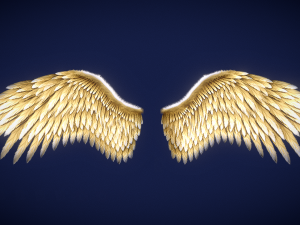 Animated Low Poly Golden Wings 3D 模型