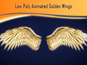 Animated Low Poly Golden Wings 3D 模型