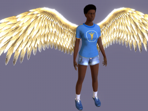 Animated Low Poly Golden Wings 3D 模型