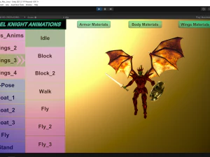 Animated Low Poly Angel Knight Material Variations To Unity 3D Model