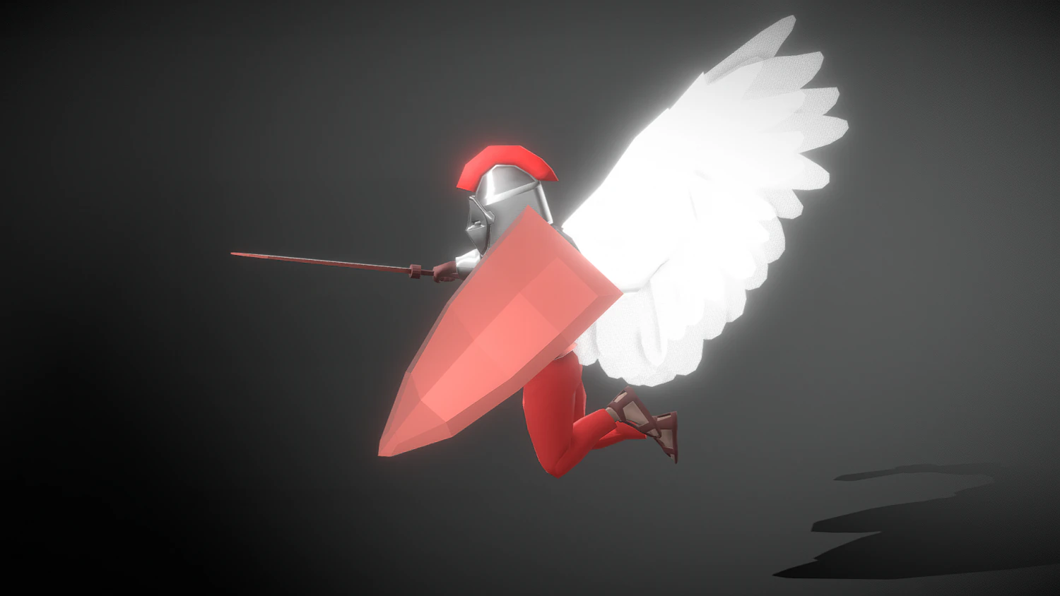 Animated Low Poly Angel Knight 3D Model .c4d .max .obj .3ds .fbx .stl .blend 