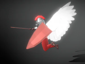 Cavaleiro Anjo Low Poly animado Modelo 3D