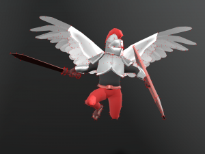Animated Low Poly Angel Knight Modelo 3D