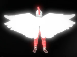 Animated Low Poly Angel Knight 3D Model