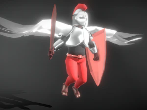 Animated Low Poly Angel Knight 3D Model