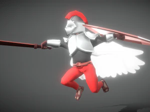 Animated Low Poly Angel Knight 3D Model