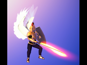 Animated Low Poly Angel Knight Modelo 3D