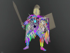 Animated Low Poly Angel Knight 3D Model