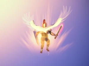 Animated Low Poly Angel Knight 3D Model