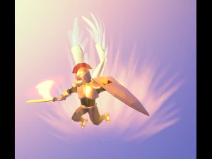 Animated Low Poly Angel Knight 3D Model