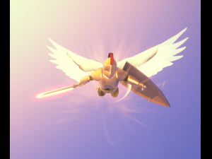 Animated Low Poly Angel Knight 3D Model