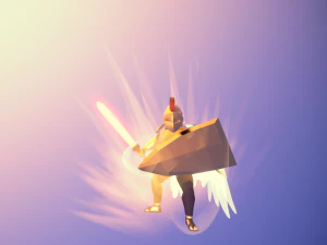 Animated Low Poly Angel Knight 3D Model