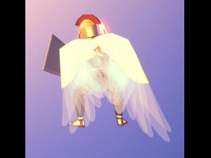 Animated Low Poly Angel Knight 3D Model