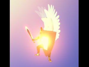 Animated Low Poly Angel Knight Modelo 3D