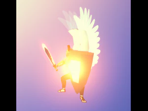 Animated Low Poly Angel Knight 3D Model
