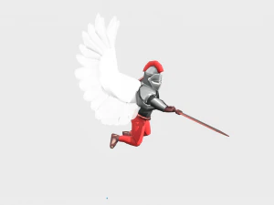 Animated Low Poly Angel Knight 3D Model