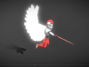 Animated Low Poly Angel Knight 3D Model