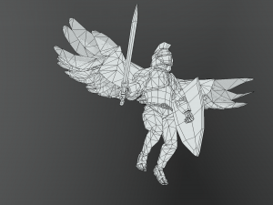 Animated Low Poly Angel Knight Modelo 3D