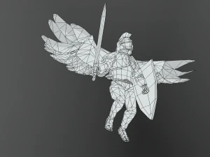 Animated Low Poly Angel Knight 3D Model