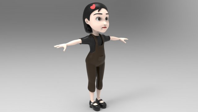 cute girl model 3D Model .c4d .max .obj .3ds .fbx .stl .blend 