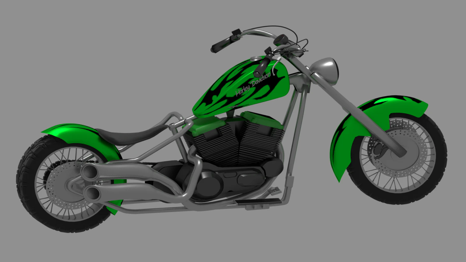 harley davidson 3D Model .c4d .max .obj .3ds .fbx .stl .blend 
