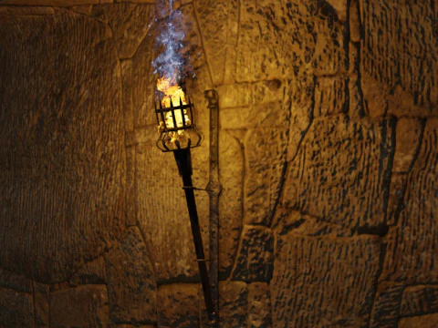 Medieval torch 3D Model