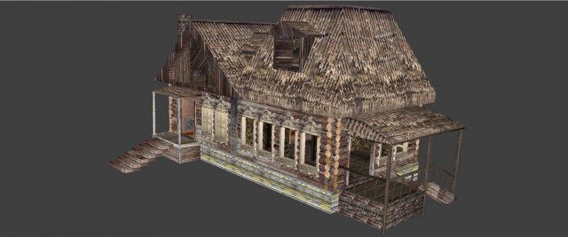 oldloghouse2 3D 모델 .c4d .max .obj .3ds .fbx .stl .blend 