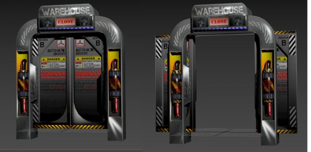 sci-fi doorway warehouse door 3D 모델 .c4d .max .obj .3ds .fbx .stl .blend 