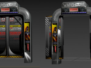 sci-fi doorway warehouse door 3D Model