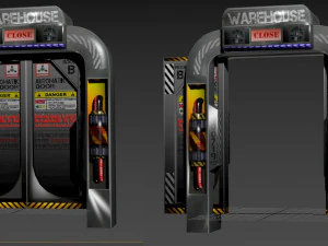 porte d'entrep&ocirc;t de porte de science fiction Modèle 3D