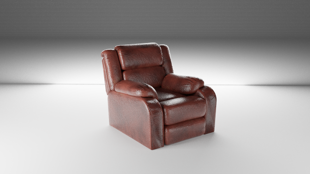 slightly worn-out leather chair - game-vr ready 3D Model .c4d .max .obj .3ds .fbx .stl .blend 