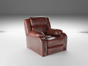 slightly worn-out leather chair - game-vr ready 3D Model