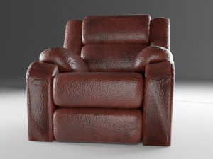 slightly worn-out leather chair - game-vr ready 3D Model