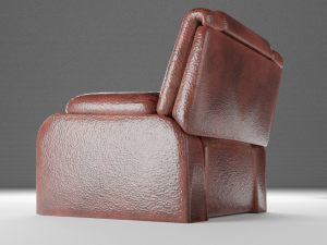 slightly worn-out leather chair - game-vr ready 3D Model