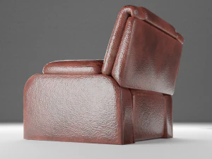 slightly worn-out leather chair - game-vr ready 3D Model
