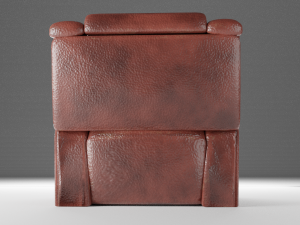 slightly worn-out leather chair - game-vr ready 3D Model