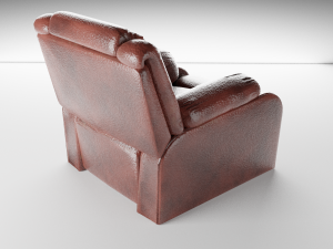 slightly worn-out leather chair - game-vr ready 3D Model