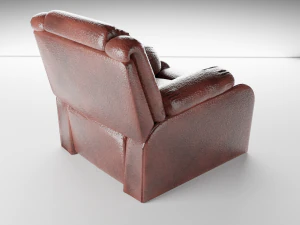 slightly worn-out leather chair - game-vr ready 3D Model