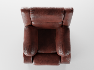 slightly worn-out leather chair - game-vr ready 3D Model